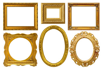 Plakat Gold ornate vintage antique picture frames collection