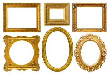 Gold ornate vintage antique picture frames collection © Kornienko Alexandr