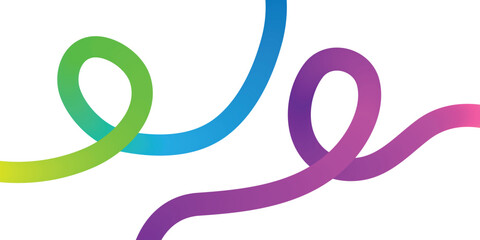 Obraz premium Vibrant colorful swirly shapes on white background