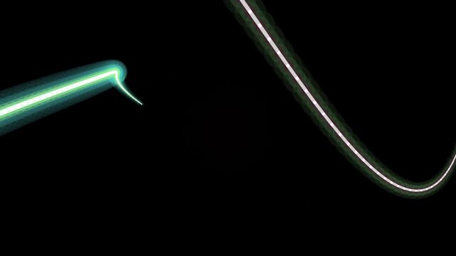 Abstract Light Trails Motion Graphics on Black Background.