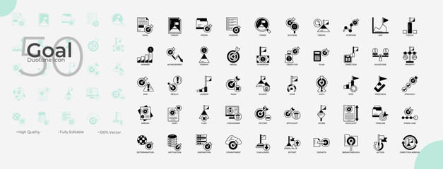 Goal Duotone Editable Icons set