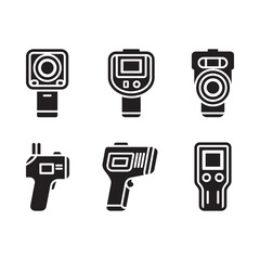 Black silhouette icons depicting various types of digital measurement devices
