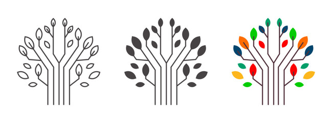 Digital Tech Tree Logo  Organic Circuit Network Concept © muhammad