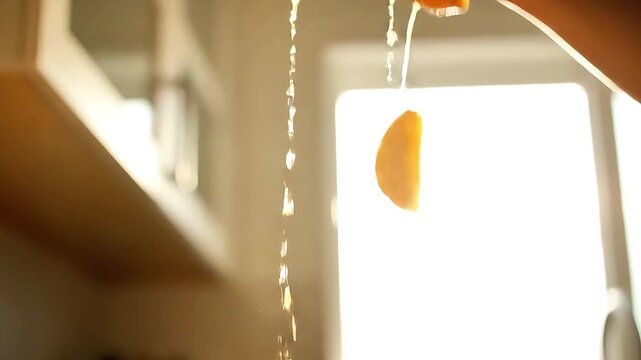 Fresh Juice Dripping from Squeezer