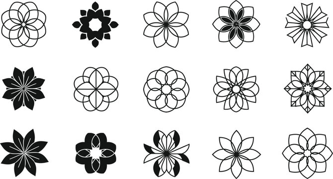 Black and white floral mandala mandalas flowers geometric patterns