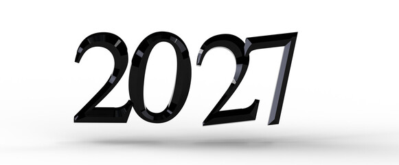 Stylish 2027 year illustration on a clean white background. Perfect for new year designs, greetings, and celebrations. © vegefox.com