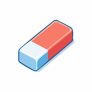 Clean vector graphic of a basic stationery item, symbolizing the power of revision and the ability to rectify mistakes easily