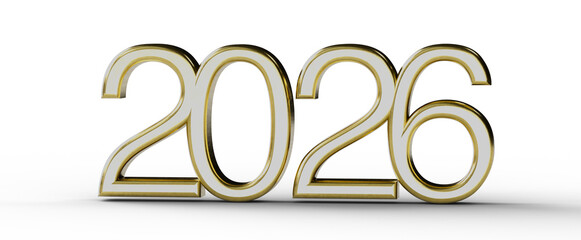 Stylish 2026 illustration. Perfect for new year greetings, announcements, celebrations, design projects, and events. Fea © vegefox.com