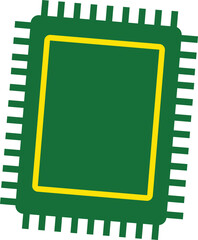 Fototapeta premium Flat vector illustration of a green Islamic prayer carpet (sajadah) with decorative yellow border pattern.