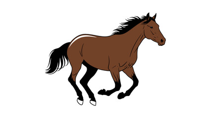 Obraz premium Brown Horse Galloping Freely in Motion