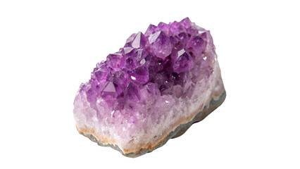 Fototapeta premium Large amethyst crystal with jagged points and a smooth base isolated on transparent background