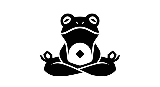 Meditating frog icon