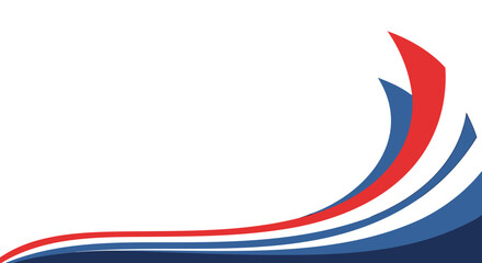 Obraz premium Abstract vector swoosh design element with red, white, and blue curved lines