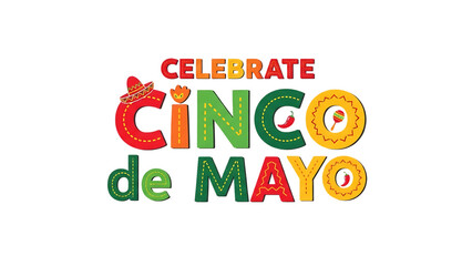 Fototapeta premium Vibrant cinco de mayo celebration text