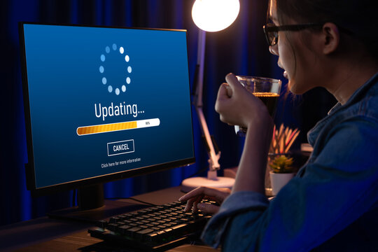 Software update on computer for brisk version of device software upgrade