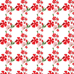 Vibrant Red Floral Seamless Pattern