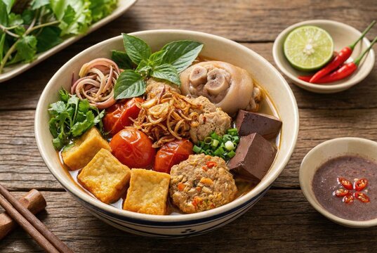 Authentic Bun Rieu Cua Vietnamese Crab Noodle Soup