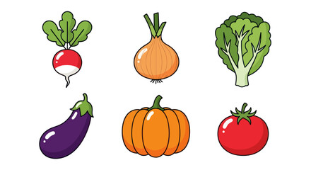 Vegetable assortment on white background