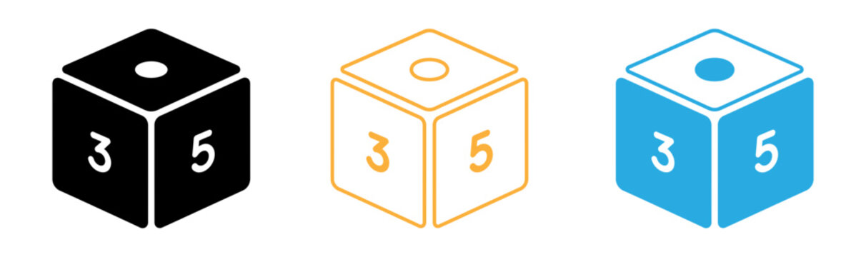 Three dice icon variations