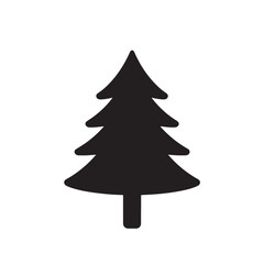 Fototapeta premium Simple fir tree silhouette for Christmas and nature-themed graphics.