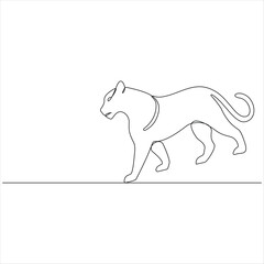 Fototapeta premium Tiger continuous oneline drawing vector illustration