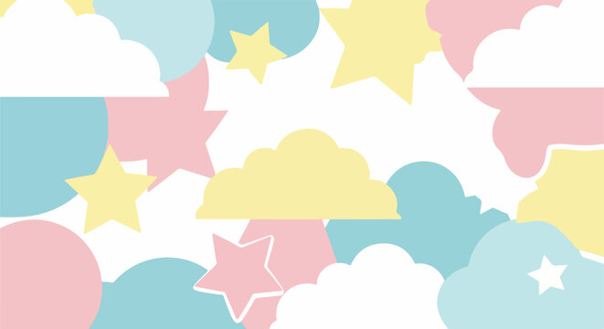 Pastel Clouds and Stars Background
