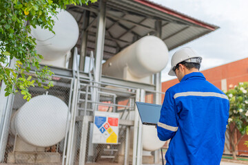 Engineers and supervisor work place to keep liquid helium,preventive maintenance schedule...
