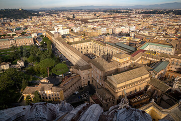 Fototapeta premium Views from St Peter's Basilica in Vatican city
