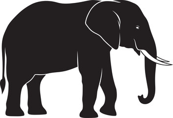 Obraz premium Black silhouette of an elephant
