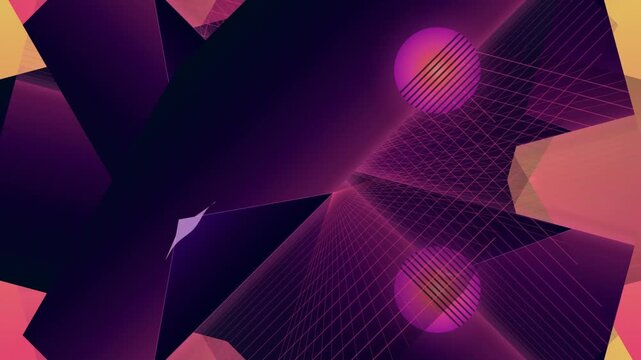 Purple Geometric Shapes with Pink Lights.