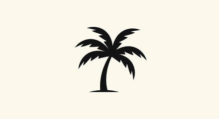 Obraz premium Silhouette of a palm tree on neutral background