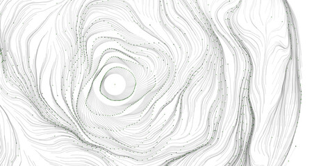 Intricate digital art with flowing lines, spirals, and abstract patterns.  This design evokes feelings of energy, moveme