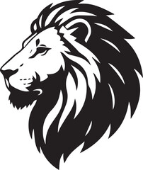 Fototapeta premium Majestic Lion Head Profile and Minimalist Animal Silhouettes for Logo Design
