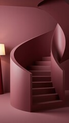 Obraz premium Modern Staircase Design Interior Architecture Elegant Spiral Steps