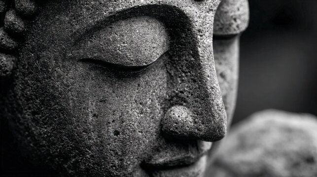 Serenity captured in the details of a Buddha statue