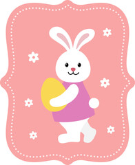 Spring Easter Gift Tag Sticker with Cute Cartoon Bunny.
Easter Printable Gift Labels with Cartoon Rabbit. svg.