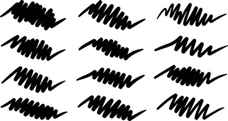 Naklejka premium Abstract black squiggly lines arranged in a grid pattern on a white background Vector, illustration