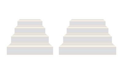 正面から見た白い階段状台座のディスプレイ背景