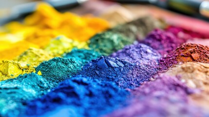 Obraz premium Vibrant Pigment Powder Cascade: An Array of Rich, Bold Colors