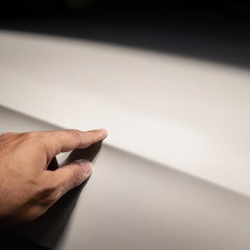Ceramic coating, smooth matte white surface, scratch resistant material concept