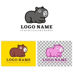 Cute Capybara Mascot Logo - Vector Animal Character for Branding