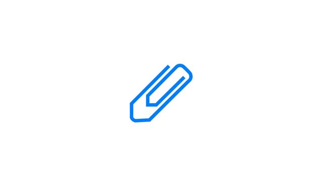 Paper Clip Animated on White and Green Background
