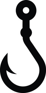 Hook And Eye Flat Icon Style Silhouette Vector Art Illustration