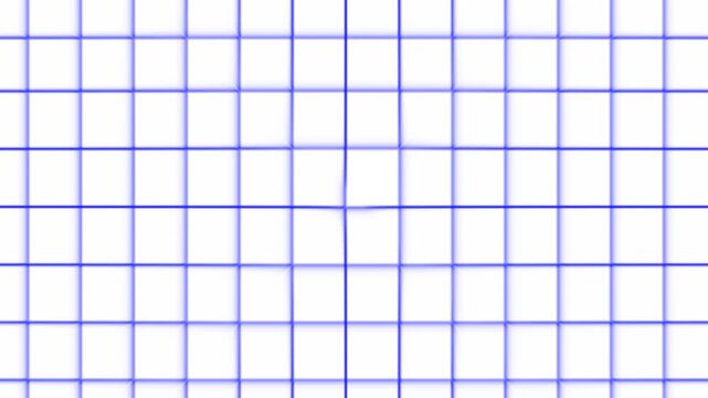 Abstract 3D white cube grid with blue lines background futuristic perspective animation