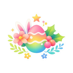 Fototapeta premium PNG Colorful Easter festive illustration.
