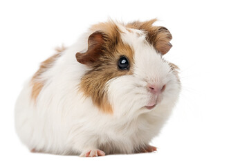 Obraz premium Guinea Pig Isolated on White – Small Pet Insurance Concept