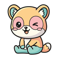 Obraz premium Cute Cartoon Cat Illustration