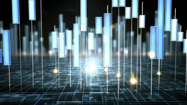 Visual representation of data points changes over time with various colors and patterns on a dark background exploring different trends