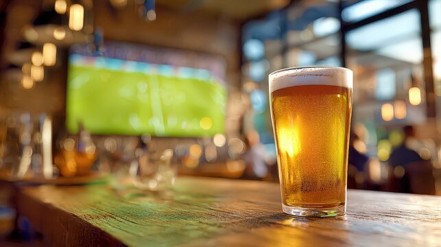 Beer and Football Concept, Sports Bar Atmosphere