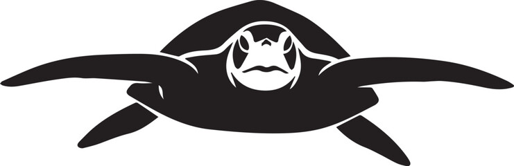 Sea Turtle Swimming Silhouettes Marine Life Aquatic Reptile Vector © Amimulislam